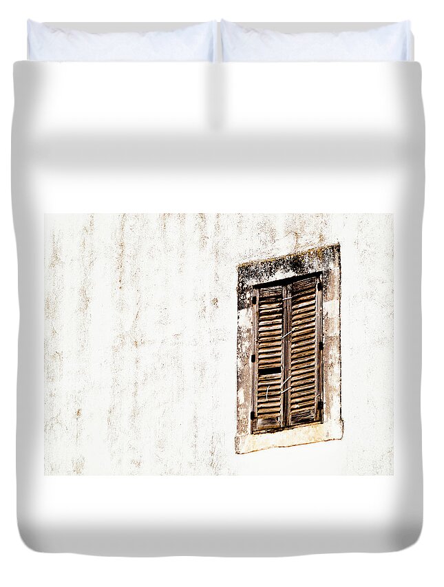 Architecture Duvet Cover featuring the photograph Finestra Rustica by Steven Myers