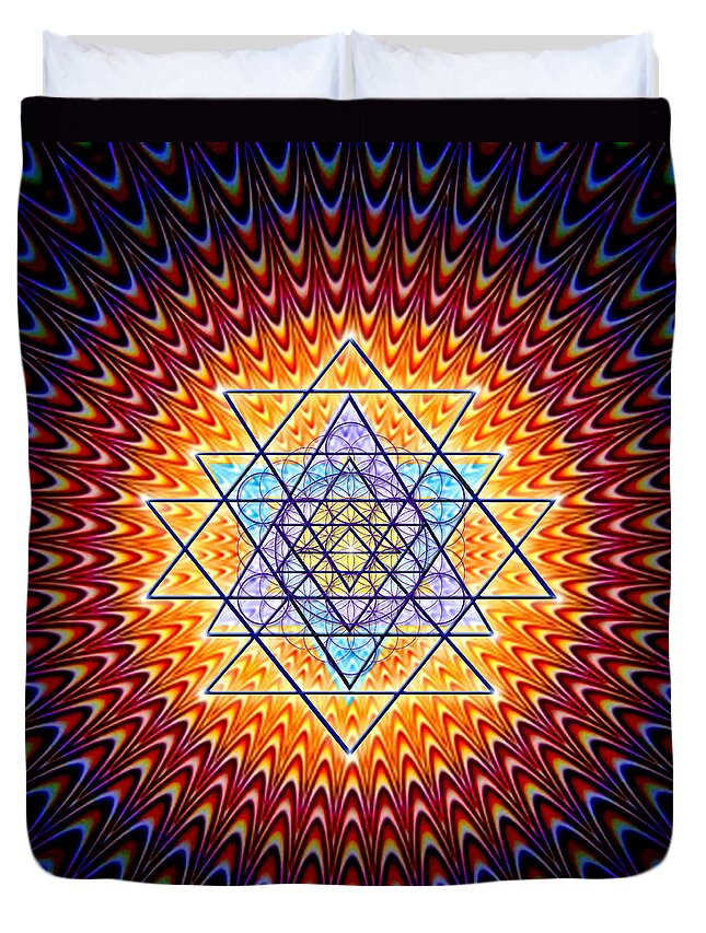 Endre Duvet Cover featuring the digital art Sacred Geometry 141 by Endre Balogh
