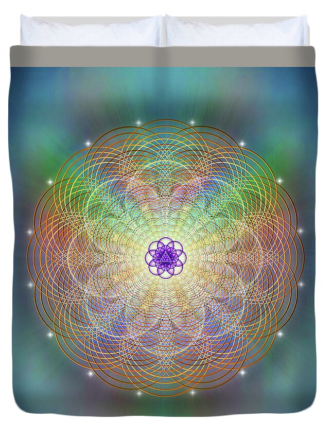 Endre Duvet Cover featuring the digital art Sacred Geometry 676 by Endre Balogh