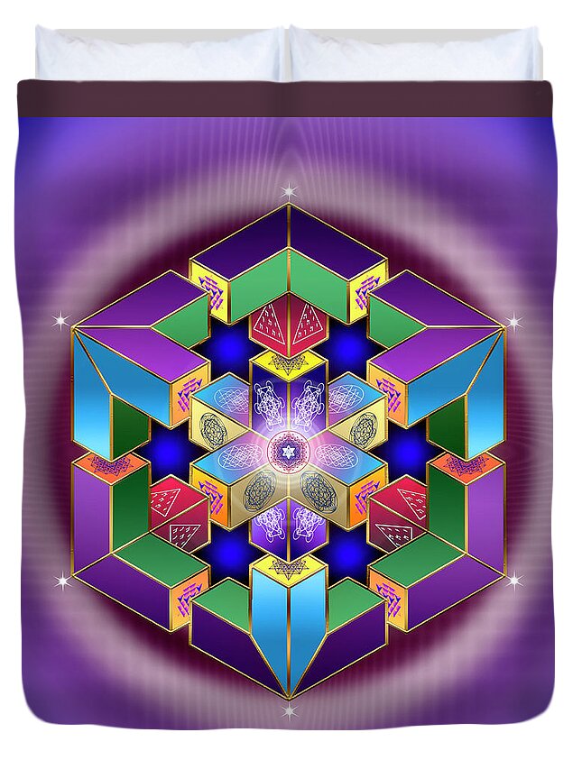 Endre Duvet Cover featuring the digital art Sacred Geometry 711 by Endre Balogh
