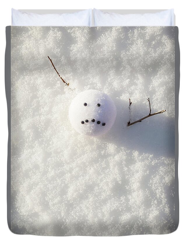 Sad Face Snowman Duvet Cover For Sale By Amanda Elwell
