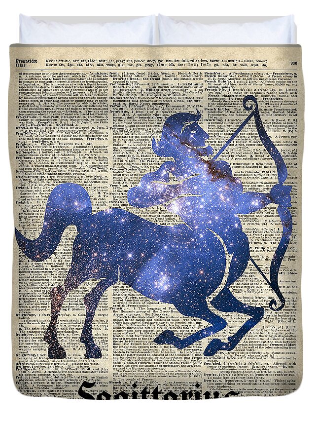 Sagittarius Duvet Cover featuring the digital art Sagittarius The Centaur Archer by Anna W