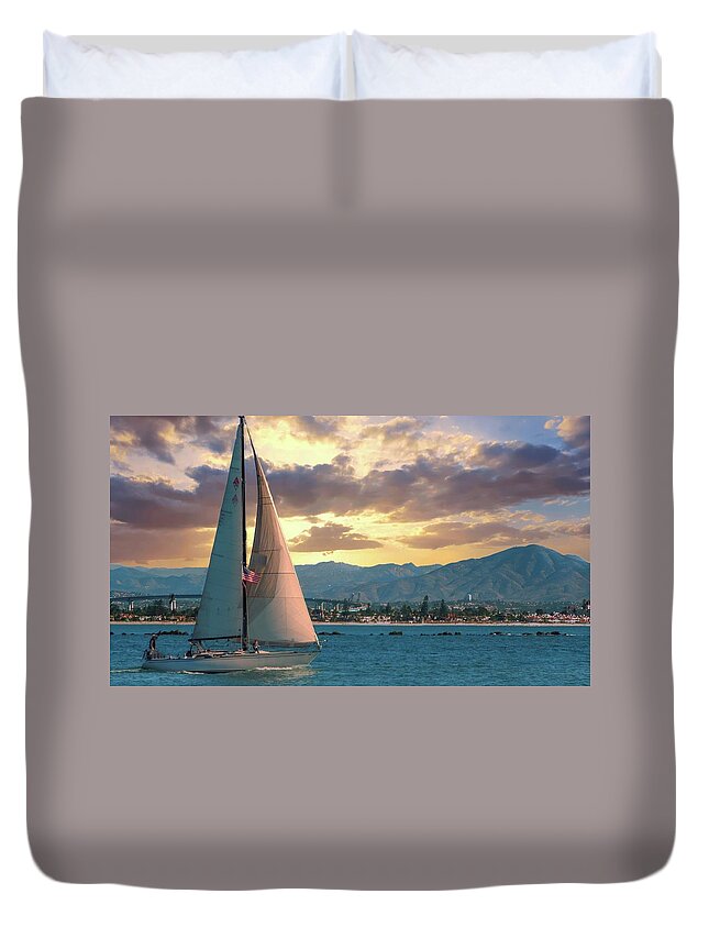 Sailing Duvet Cover featuring the photograph Sailing in San Diego by G Lamar Yancy