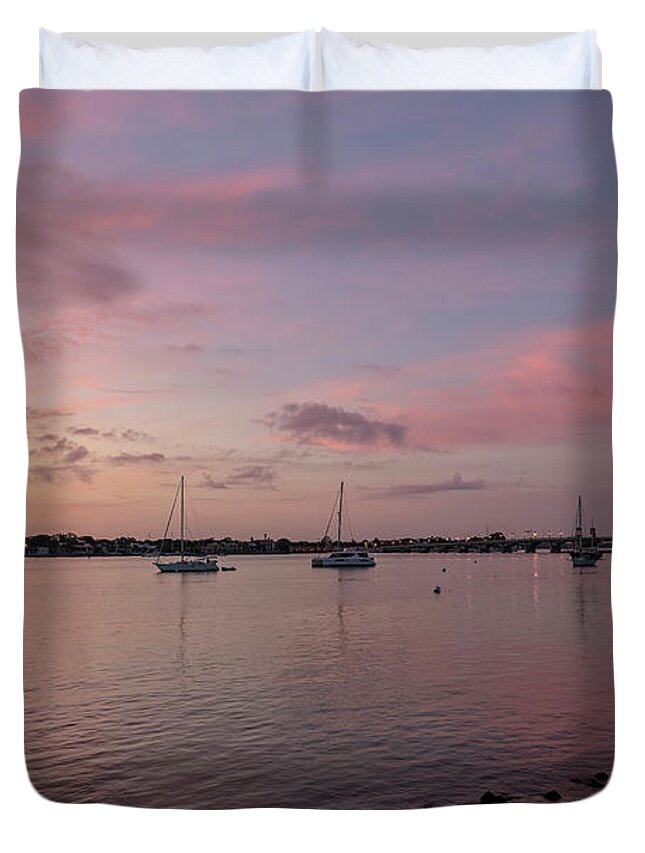 Sunrises Duvet Cover featuring the photograph Saint Augustine, Florida's Matanzas River Sunrise by DB Hayes