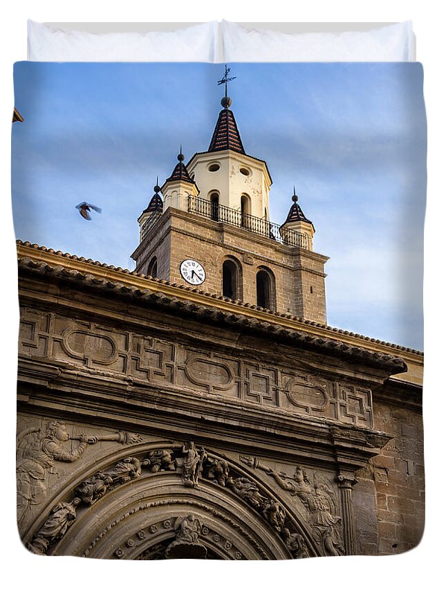 Arquitectura Duvet Cover featuring the photograph Saint Hieronymus facade of Calahorra Cathedral by RicardMN Photography