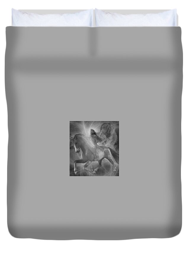 Saint Kateri Tekakwitha Duvet Cover featuring the painting Saint Kateri 5 by Suzanne Silvir