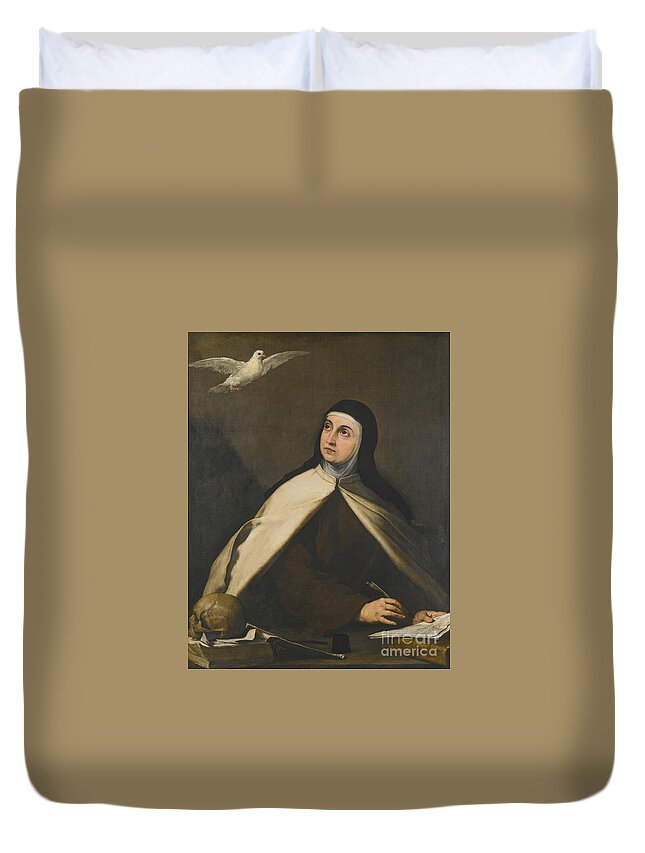 Jusepe De Ribera Duvet Cover featuring the painting Saint Teresa Of Avila by MotionAge Designs