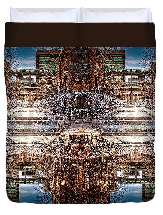 Salt Lake City Duvet Cover featuring the photograph Salt Lake City Reflections by Dean Ginther