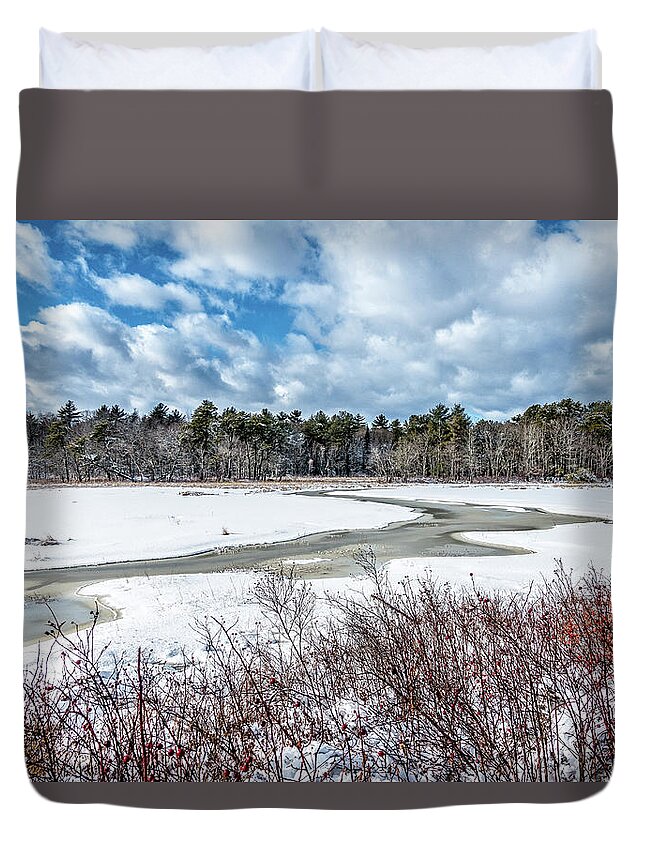 Maine Duvet Cover featuring the photograph Salt Marsh Meander by Gary Shepard