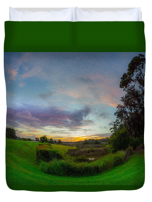 Landscape Duvet Cover featuring the photograph Salt Marsh Summer Twilight by Chris Bordeleau