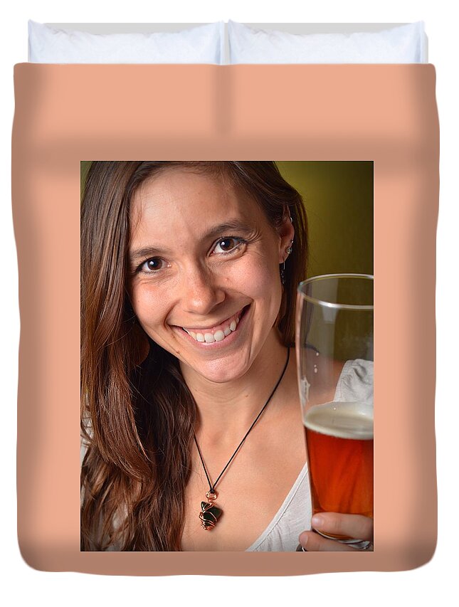 Reunion Duvet Cover featuring the photograph Salud Jamie by Carle Aldrete