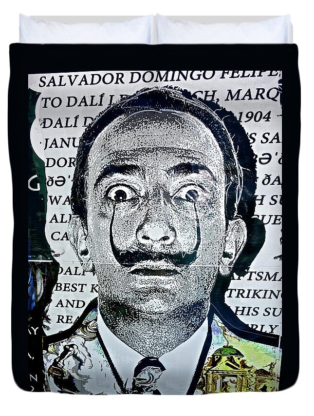 Salvador Dali Wall Art Duvet Cover featuring the photograph Salvador Dali by Joan Reese