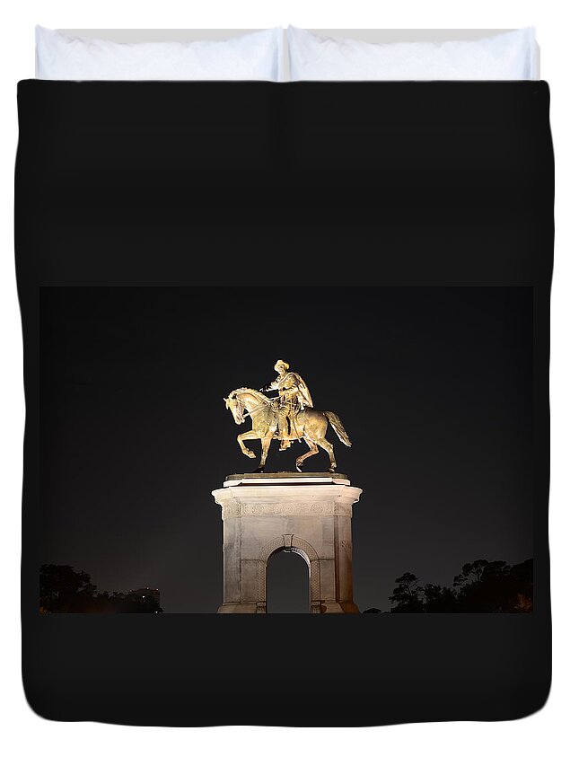 Sam Houston Duvet Cover featuring the photograph Sam Houston by David Morefield