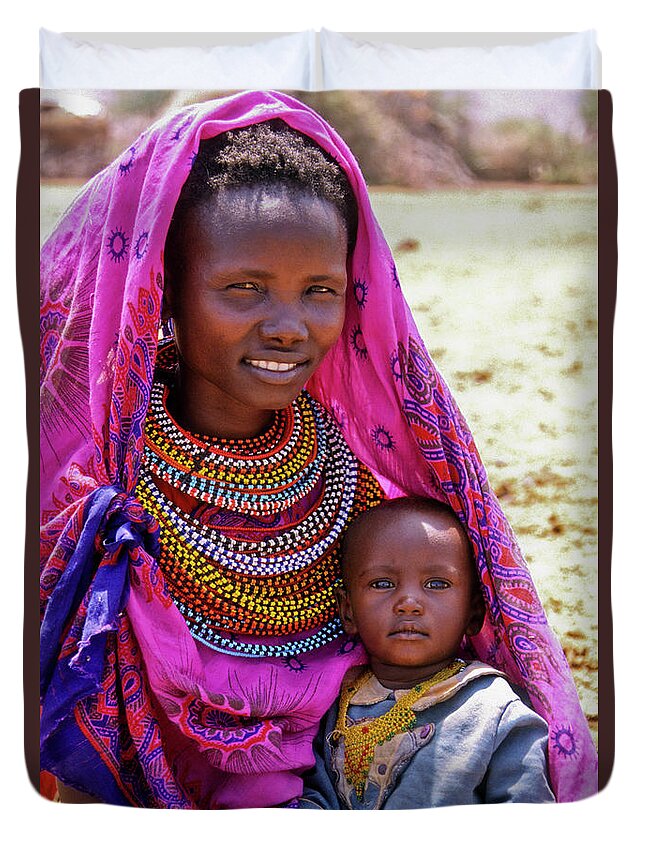 Africa Duvet Cover featuring the photograph Samburu Madonna by Michele Burgess