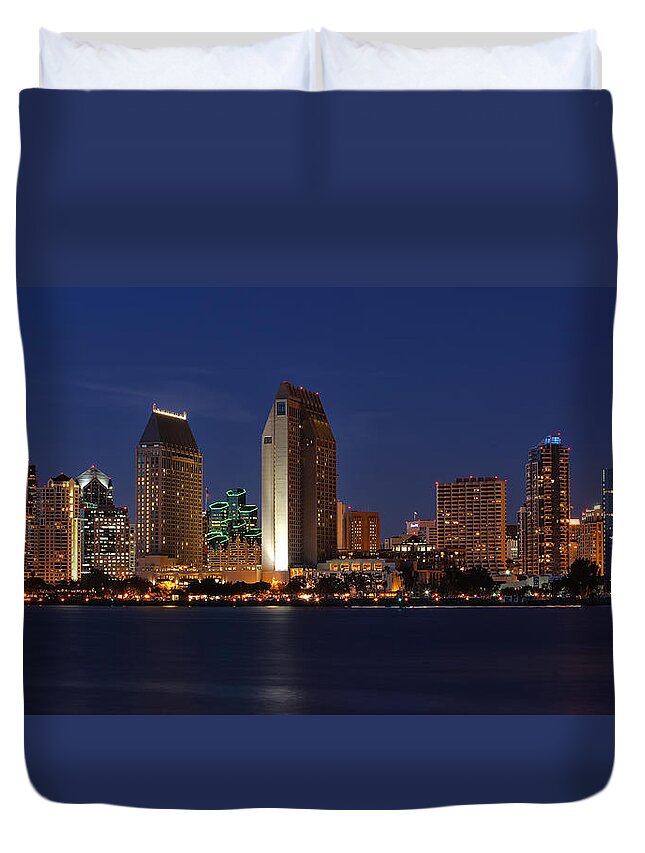 San Diego Duvet Cover featuring the photograph San Diego America's Finest City by Larry Marshall