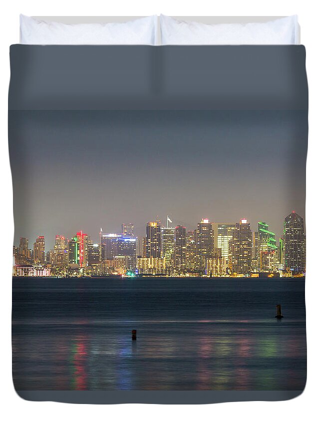 Photosbymch Duvet Cover featuring the photograph San Diego from across the Bay by M C Hood