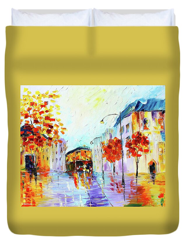 City Paintings Duvet Cover featuring the painting San Fran by Kevin Brown