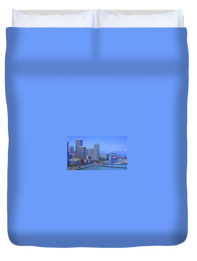 Cityscene Duvet Cover featuring the photograph San Francisco Bay by Julie Lueders 