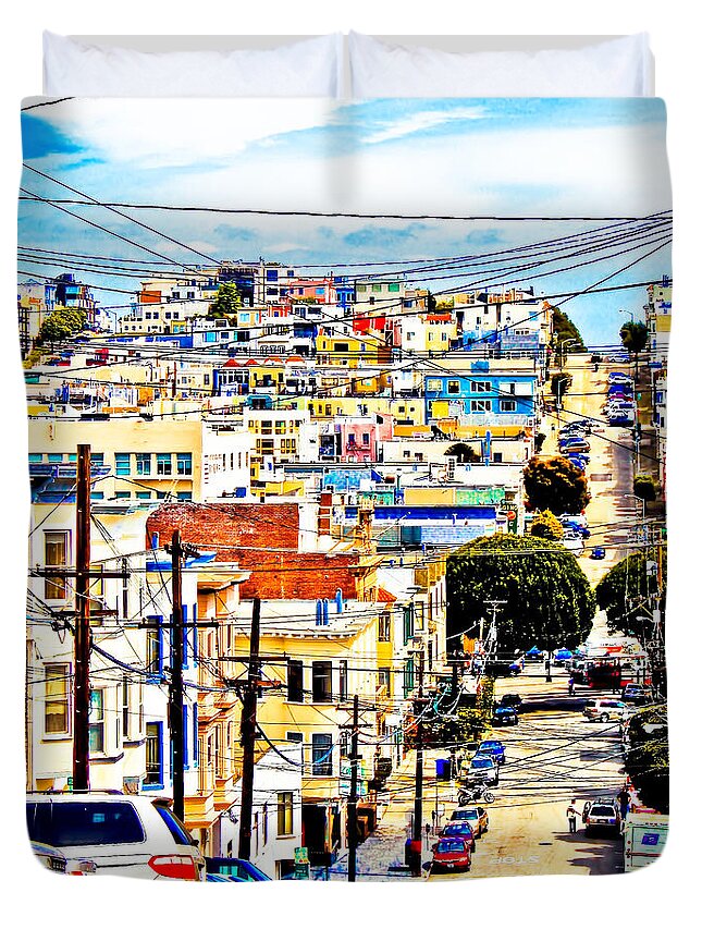 San Francisco Colorful Street View Duvet Cover For Sale By Kinga