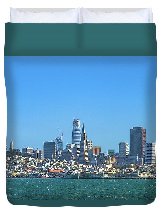 San Francisco Skyline 2017 Duvet Cover featuring the photograph San Francisco Skyline 2017 by Bonnie Follett