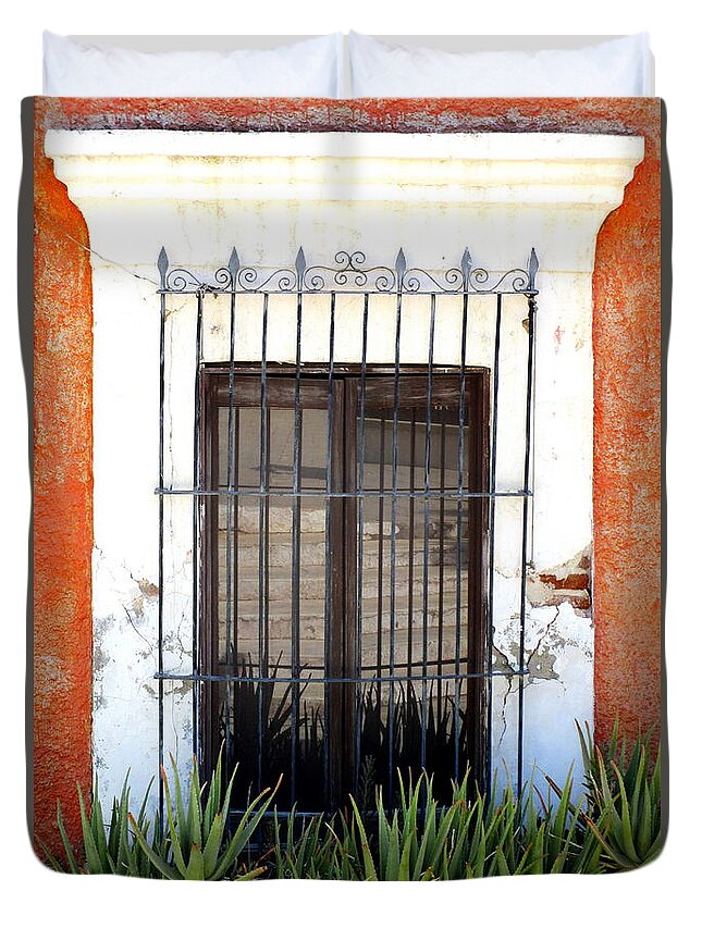 San Jose Del Cabo Duvet Cover featuring the photograph San Jose Del Cabo Window 4 by Randall Weidner