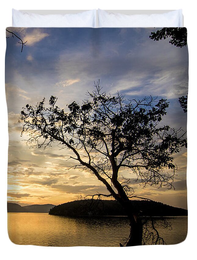 Sunrise Duvet Cover featuring the photograph San Juan Island Sunrise by Matt McDonald