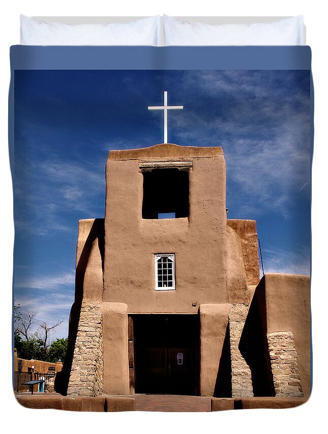 Nm Duvet Cover featuring the photograph San Miguel Mission by Lana Trussell