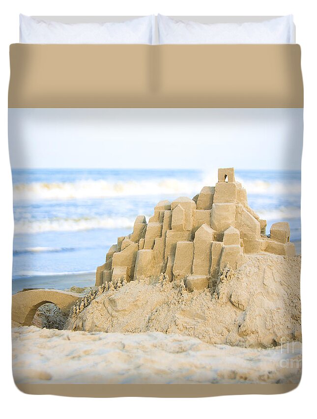Beach Duvet Cover featuring the photograph Sand Castle by Diane Diederich