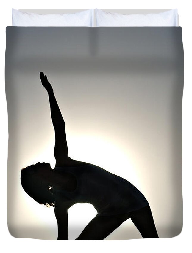 Yoga Duvet Cover featuring the photograph Sand Yoga by Scott Sawyer