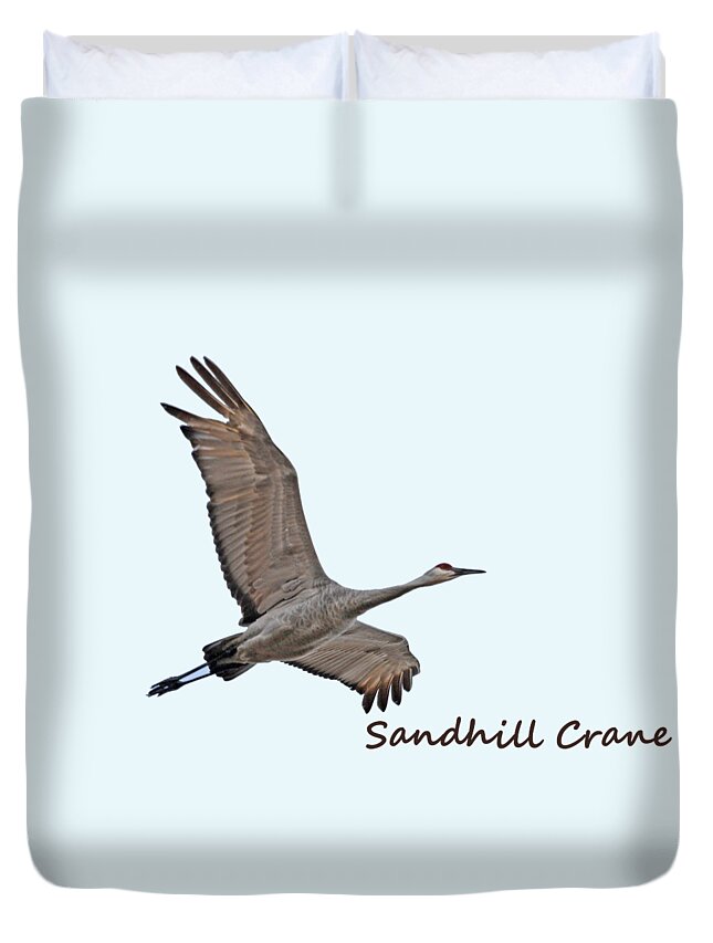 Sandhill Duvet Cover featuring the photograph Sandhill Crane in Flight by Whispering Peaks Photography