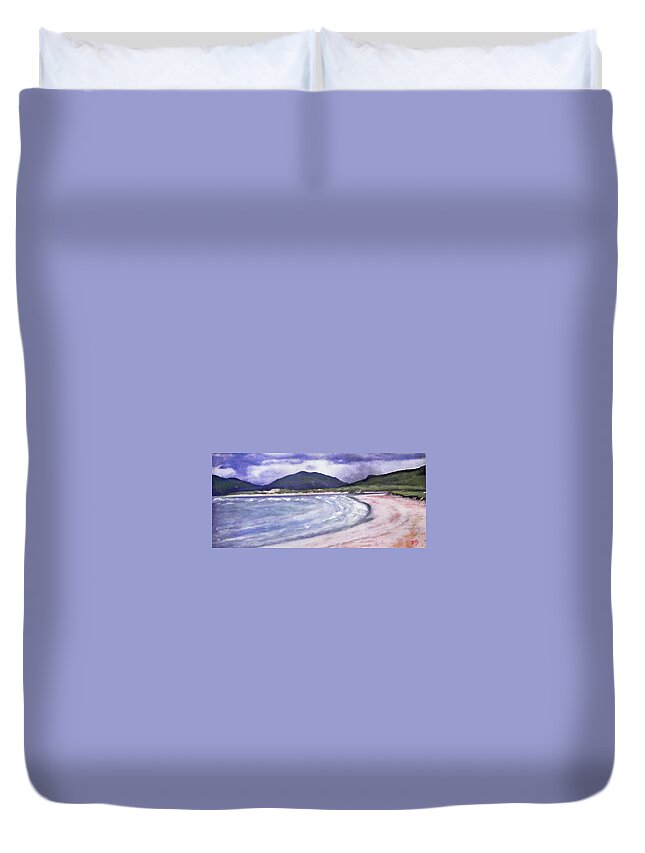 Beach Duvet Cover featuring the painting Sands, Harris by Richard James Digance