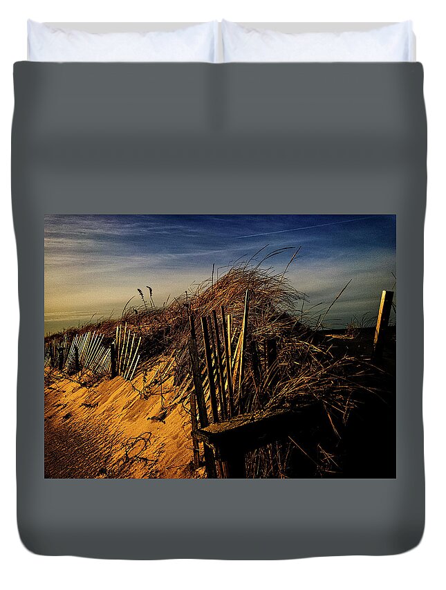 Sandy Neck Duvet Cover featuring the photograph Sandy Neck Winter Light by Frank Winters