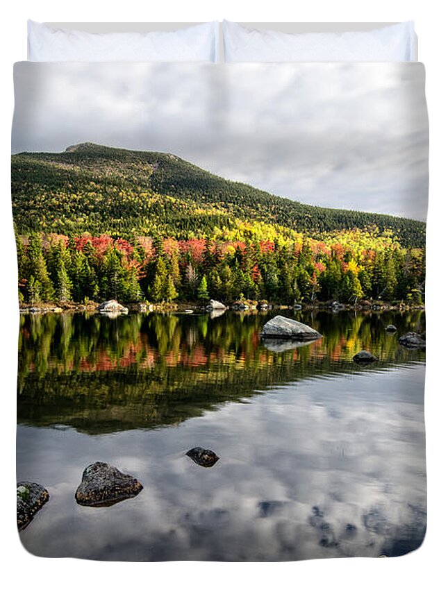 Sandy Stream Pond Me. Duvet Cover featuring the photograph Reflection Sandy Stream Pond ME. by Michael Hubley