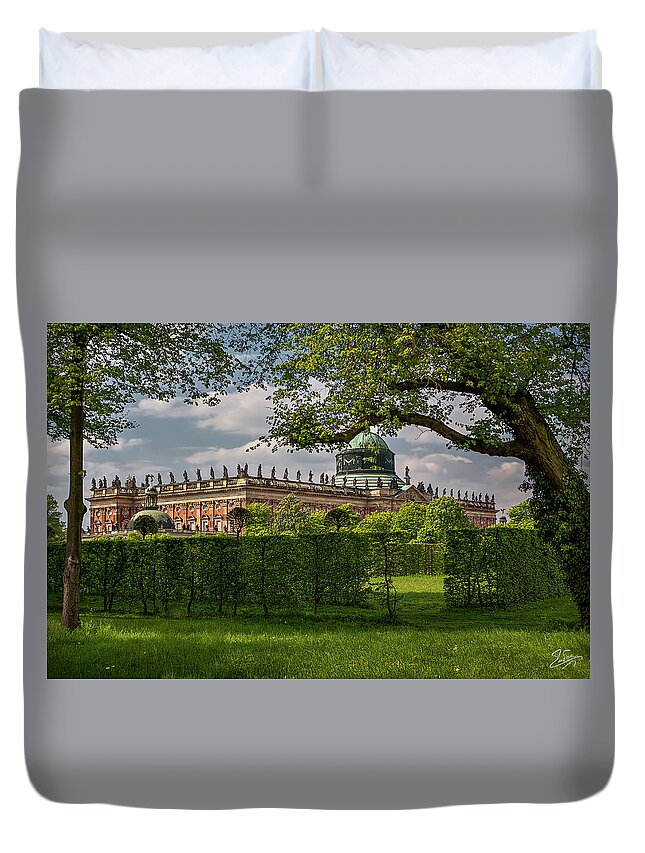 Endre Duvet Cover featuring the photograph Sans Souci Main Castle by Endre Balogh