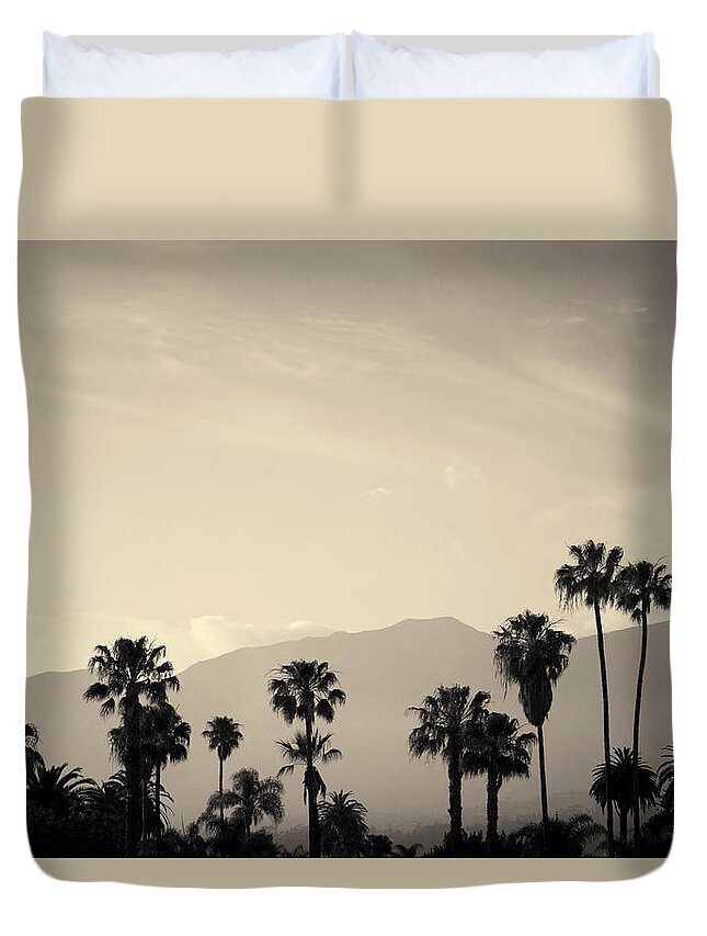 Sunset Duvet Cover featuring the photograph Santa Barbara I Toned by David Gordon