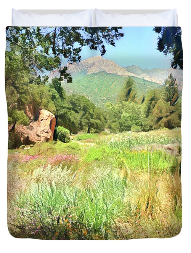 Santa Barbara Duvet Cover featuring the digital art Santa Barbara Summer by Jackie MacNair