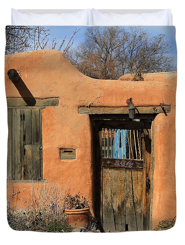 Door Duvet Cover featuring the photograph Santa Fe Impression II by Teresa Zieba