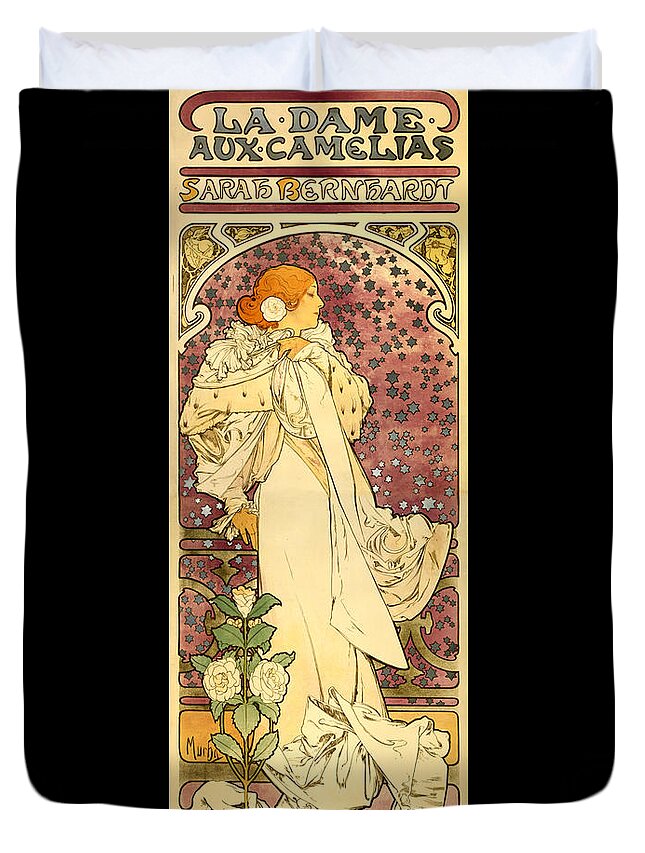 Alphonse Mucha Duvet Cover featuring the painting Sarah Bernhardt by Alphonse Mucha