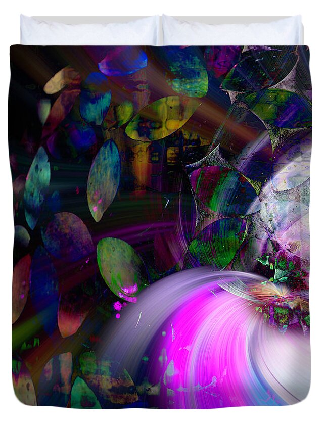 Abstract Duvet Cover featuring the photograph Saturn by Cathy Donohoue