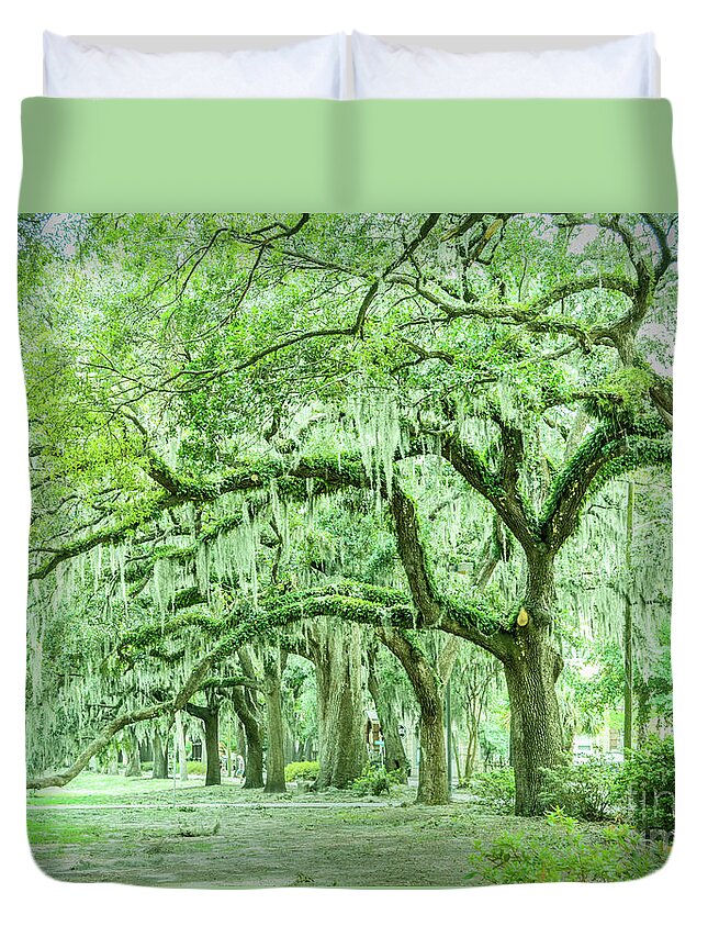 Savannah Duvet Cover featuring the photograph Savannah Old Oaks by Ksenia VanderHoff