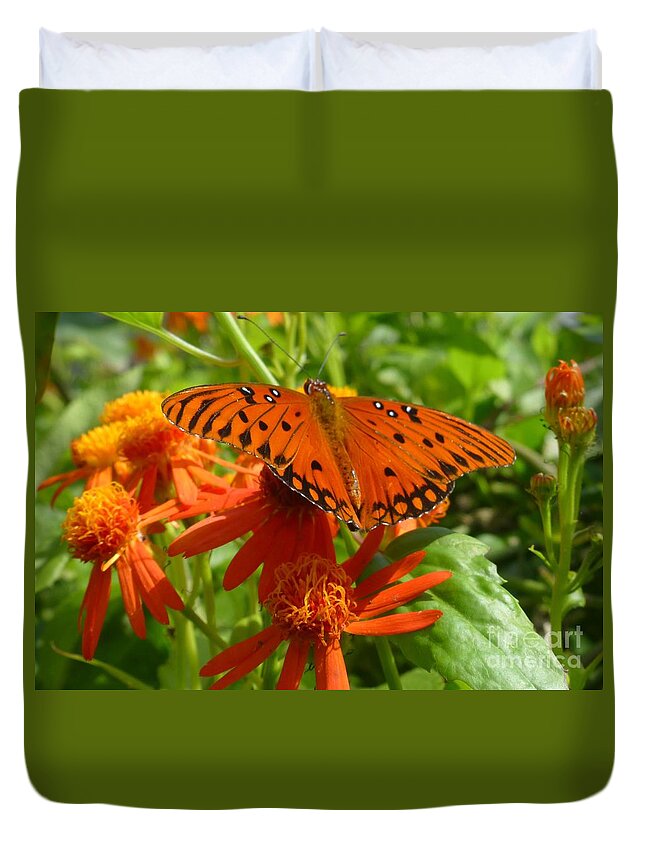 Butterfly Duvet Cover featuring the photograph Save the Monarchy by Barbie Corbett-Newmin