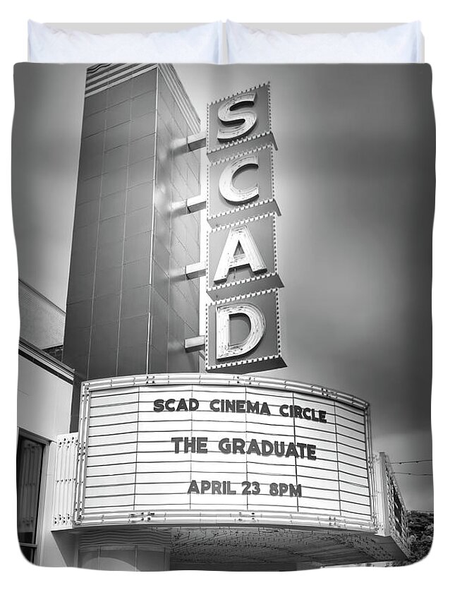Scad Duvet Cover featuring the photograph SCAD Marquee by Mark Andrew Thomas