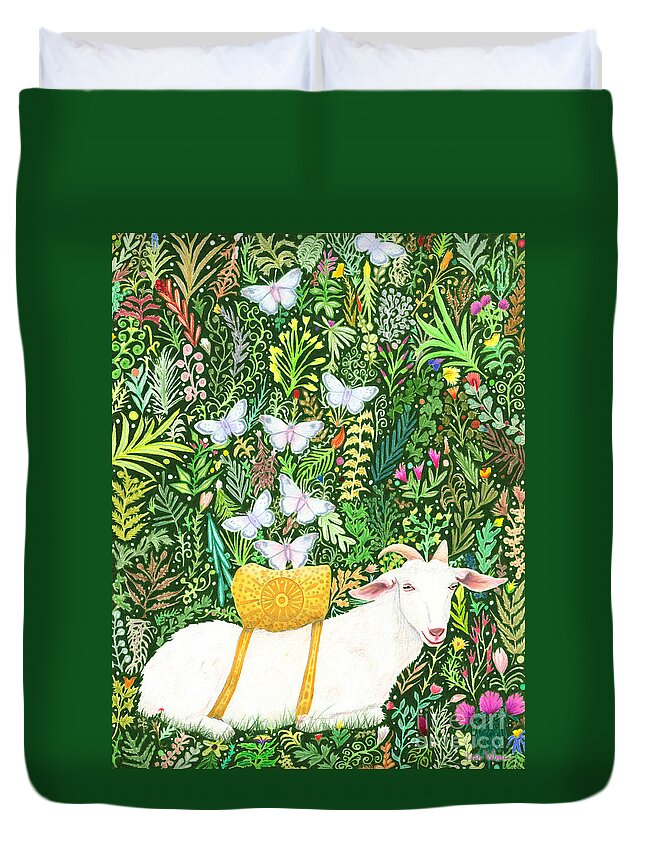 Lise Winne Duvet Cover featuring the painting Scapegoat Healing by Lise Winne