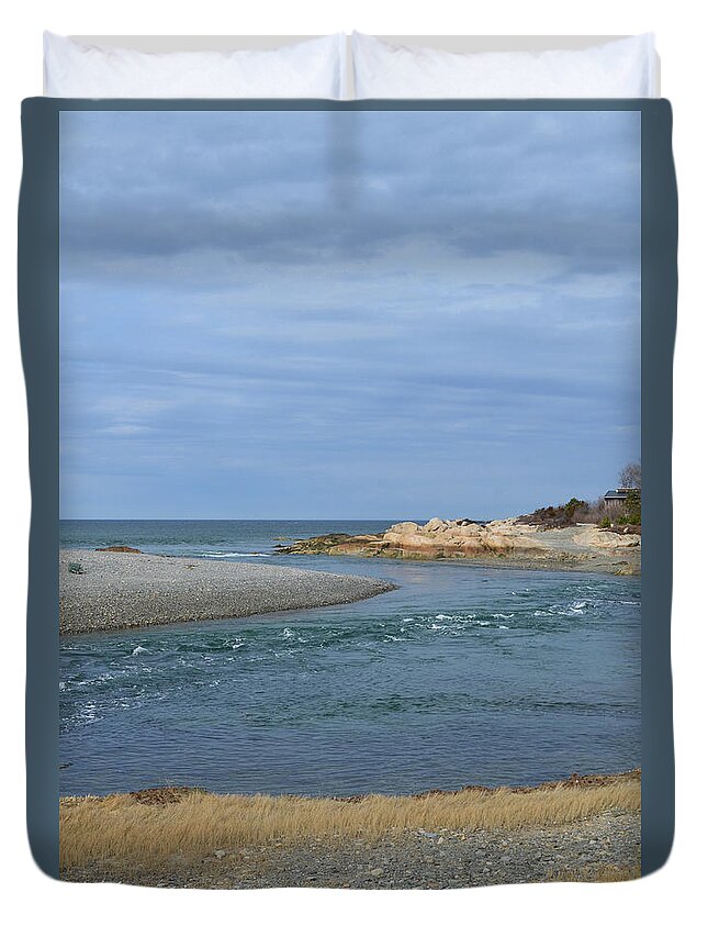 Cohasset Duvet Cover featuring the photograph Scenic View of the Tides and an Inlet in Cohasset Massachusetts by DejaVu Designs