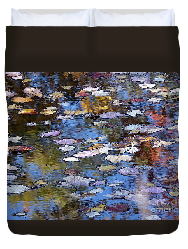 Abstract Duvet Cover featuring the photograph Scituate Autumn Abstract II 2015 by Lili Feinstein