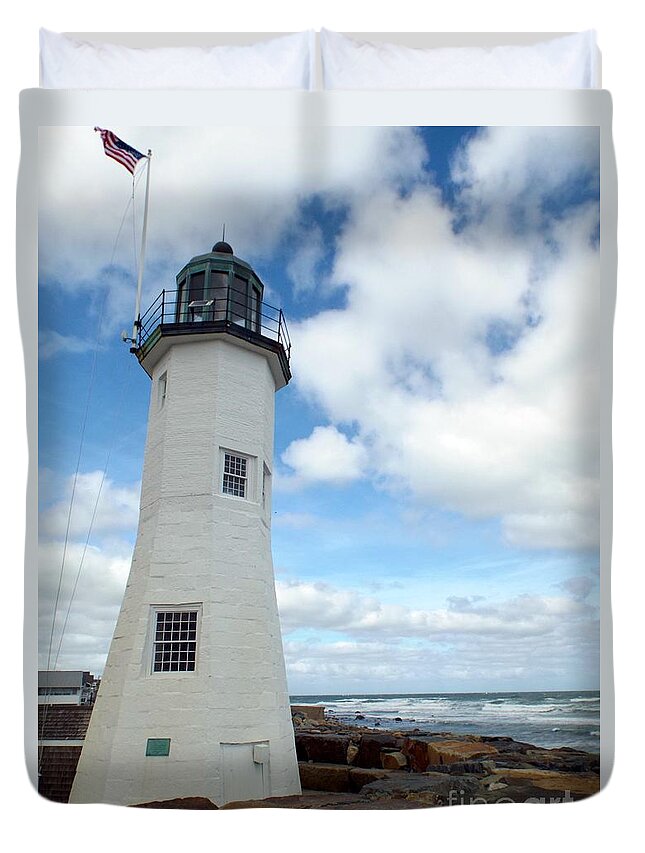 America Duvet Cover featuring the photograph Scituate Light by Barbara Von Pagel