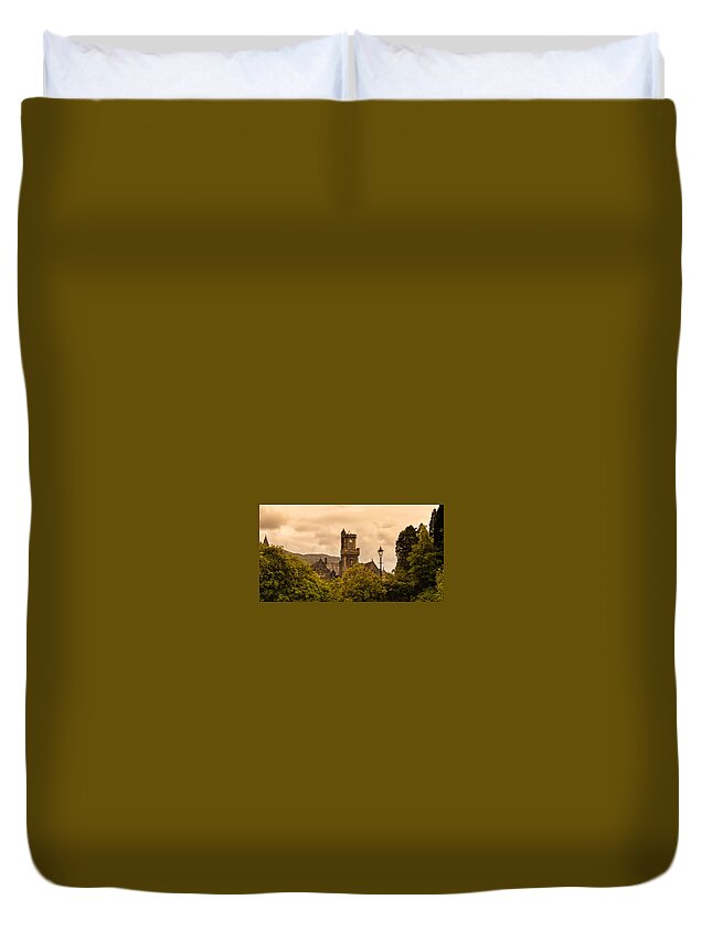 Castle Duvet Cover featuring the photograph Scottish Abbey by Kathleen McGinley