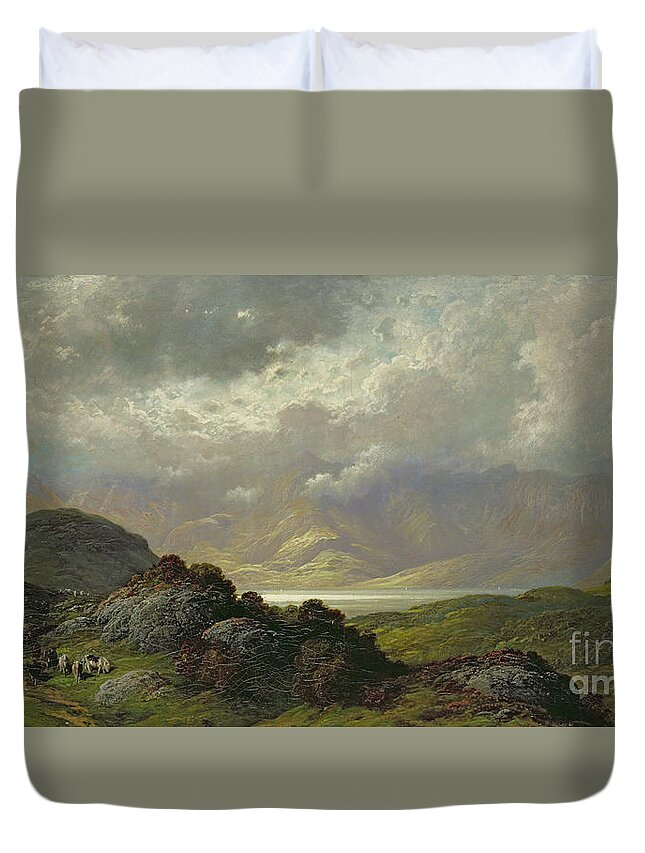 Scottish Duvet Cover featuring the painting Scottish Landscape by Gustave Dore
