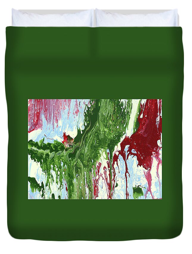 Abstract Duvet Cover featuring the painting Screaming by Matthew Mezo