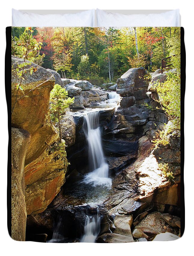 Landscape Duvet Cover featuring the photograph Screw Auger Falls by Brett Pelletier